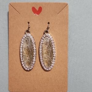Chic Silver and Gold Oval Earrings